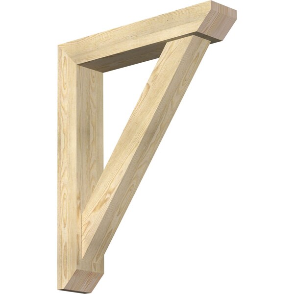 Ekena Millwork Traditional Slat Rough Sawn Bracket w/ Offset Brace, Douglas Fir, 6"W x 30"D x 38"H BKT0604X30X38TRA06RDF - main